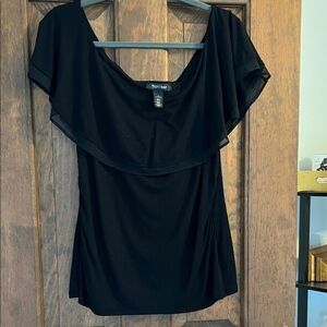 White House Black Market Elegant Black Off-Shoulder Blouse